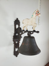 Load image into Gallery viewer, Antique Cast Iron Horse Dinner Bell Wall Mount
