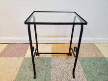 Load image into Gallery viewer, Vintage Wrought Iron Glass Top Table - Plantstand
