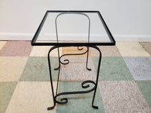 Load image into Gallery viewer, Vintage Wrought Iron Glass Top Table - Plantstand
