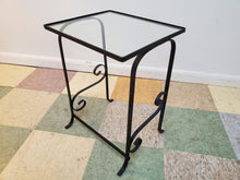 Load image into Gallery viewer, Vintage Wrought Iron Glass Top Table - Plantstand
