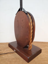 Load image into Gallery viewer, Vintage Nautical Block and Tackle Table Lamp - Underwriters Laboratories Inc.
