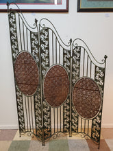 Load image into Gallery viewer, Wrought Iron Folding Privacy Screen - Room Divider - Elephant Motif
