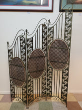 Load image into Gallery viewer, Wrought Iron Folding Privacy Screen - Room Divider - Elephant Motif
