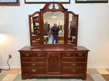 Load image into Gallery viewer, Vintage Cherry Triple Dresser - Winston Court By Thomasville - 9 Drawers
