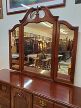 Load image into Gallery viewer, Vintage Cherry Triple Dresser - Winston Court By Thomasville - 9 Drawers
