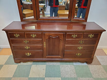 Load image into Gallery viewer, Vintage Cherry Triple Dresser - Winston Court By Thomasville - 9 Drawers
