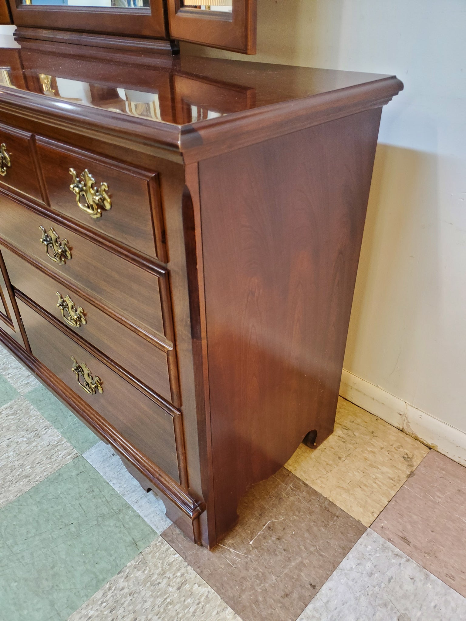 Co. #J03C Majestic- 3 Drawer Jewelry Chest, Solid Cherry, Made in the USA,  Heritage Cherry finish