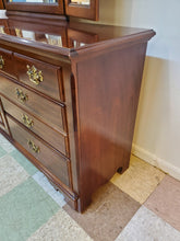 Load image into Gallery viewer, Vintage Cherry Triple Dresser - Winston Court By Thomasville - 9 Drawers
