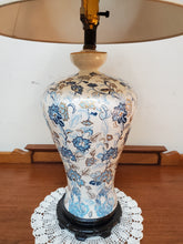 Load image into Gallery viewer, Vintage Blue Floral Table Lamp
