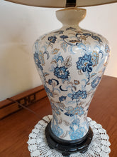 Load image into Gallery viewer, Vintage Blue Floral Table Lamp
