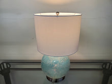 Load image into Gallery viewer, Celeste Glass Table Lamp - Blue Glass With Night Light

