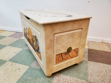 Load image into Gallery viewer, Wooden Toy Chest - Storage Chest - Sports Motif
