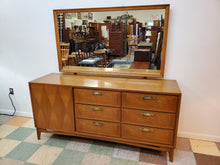 Load image into Gallery viewer, Red Lion Mid Century Modern Walnut Triple Dresser With Mirror - 9 Drawers
