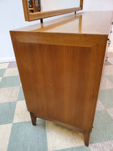 Load image into Gallery viewer, Red Lion Mid Century Modern Walnut Triple Dresser With Mirror - 9 Drawers
