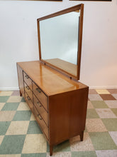 Load image into Gallery viewer, Red Lion Mid Century Modern Walnut Triple Dresser With Mirror - 9 Drawers
