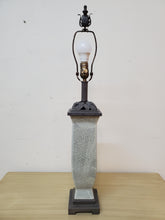 Load image into Gallery viewer, Vintage Table Lamp - Crazing Base - Leaf Finial
