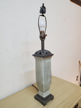 Load image into Gallery viewer, Vintage Table Lamp - Crazing Base - Leaf Finial
