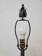 Load image into Gallery viewer, Vintage Table Lamp - Crazing Base - Leaf Finial
