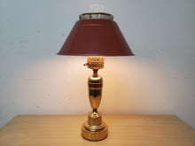 Load image into Gallery viewer, Vintage Brass Toleware Table Lamp
