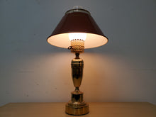 Load image into Gallery viewer, Vintage Brass Toleware Table Lamp
