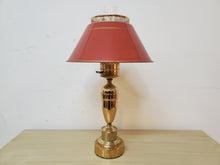 Load image into Gallery viewer, Vintage Brass Toleware Table Lamp
