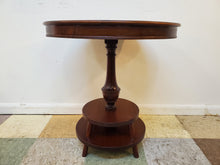 Load image into Gallery viewer, Vintage Mahogany Round Accent Table - Lamp Table
