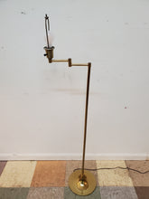 Load image into Gallery viewer, Vintage Brass Swing Arm Floor Lamp With Tulip Base
