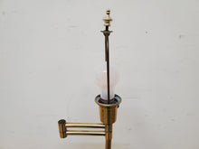 Load image into Gallery viewer, Vintage Brass Swing Arm Floor Lamp With Tulip Base
