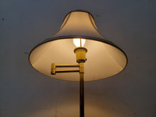 Load image into Gallery viewer, Vintage Brass Swing Arm Floor Lamp With Tulip Base
