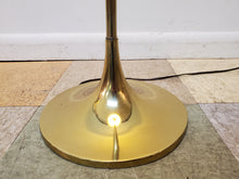 Load image into Gallery viewer, Vintage Brass Swing Arm Floor Lamp With Tulip Base
