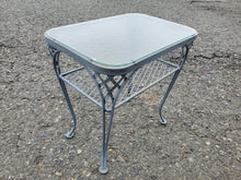 Load image into Gallery viewer, Vintage Wrought Iron Side Table With Glass Top By Solebury
