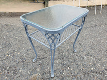 Load image into Gallery viewer, Vintage Wrought Iron Side Table With Glass Top By Solebury
