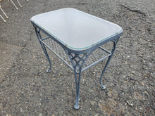 Load image into Gallery viewer, Vintage Wrought Iron Side Table With Glass Top By Solebury
