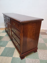 Load image into Gallery viewer, Vintage Solid Chery Triple Dresser With Mirror - 12 Drawers
