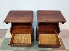 Load image into Gallery viewer, Pair Vintage Solid Cherry Open Cabinet Nightstands
