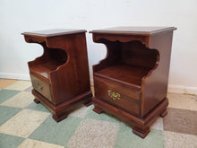 Load image into Gallery viewer, Pair Vintage Solid Cherry Open Cabinet Nightstands
