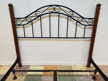 Load image into Gallery viewer, Wooden and Iron Queen Size Bed - Bed Frame
