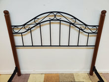 Load image into Gallery viewer, Wooden and Iron Queen Size Bed - Bed Frame
