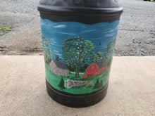 Load image into Gallery viewer, Antique Painted Milk Can - Summer Scene Winter Theme
