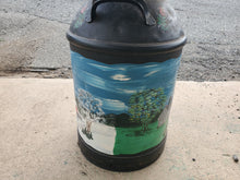 Load image into Gallery viewer, Antique Painted Milk Can - Summer Scene Winter Theme
