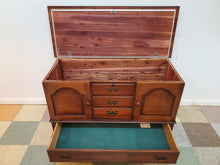 Load image into Gallery viewer, Vintage Cherry Cedar Chest With Drawer
