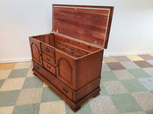 Load image into Gallery viewer, Vintage Cherry Cedar Chest With Drawer
