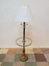 Load image into Gallery viewer, Vintage Brass Floor Lamp With Glass Table Top
