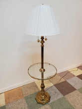 Load image into Gallery viewer, Vintage Brass Floor Lamp With Glass Table Top
