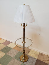 Load image into Gallery viewer, Vintage Brass Floor Lamp With Glass Table Top
