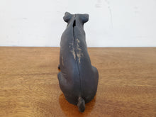 Load image into Gallery viewer, Vintage Black Cast Iron Pig Coin Bank
