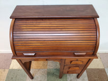 Load image into Gallery viewer, Antique Child&#39;s Roll Top Desk With Adjustable Chair and Key
