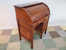 Load image into Gallery viewer, Antique Child&#39;s Roll Top Desk With Adjustable Chair and Key
