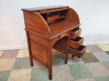 Load image into Gallery viewer, Antique Child&#39;s Roll Top Desk With Adjustable Chair and Key
