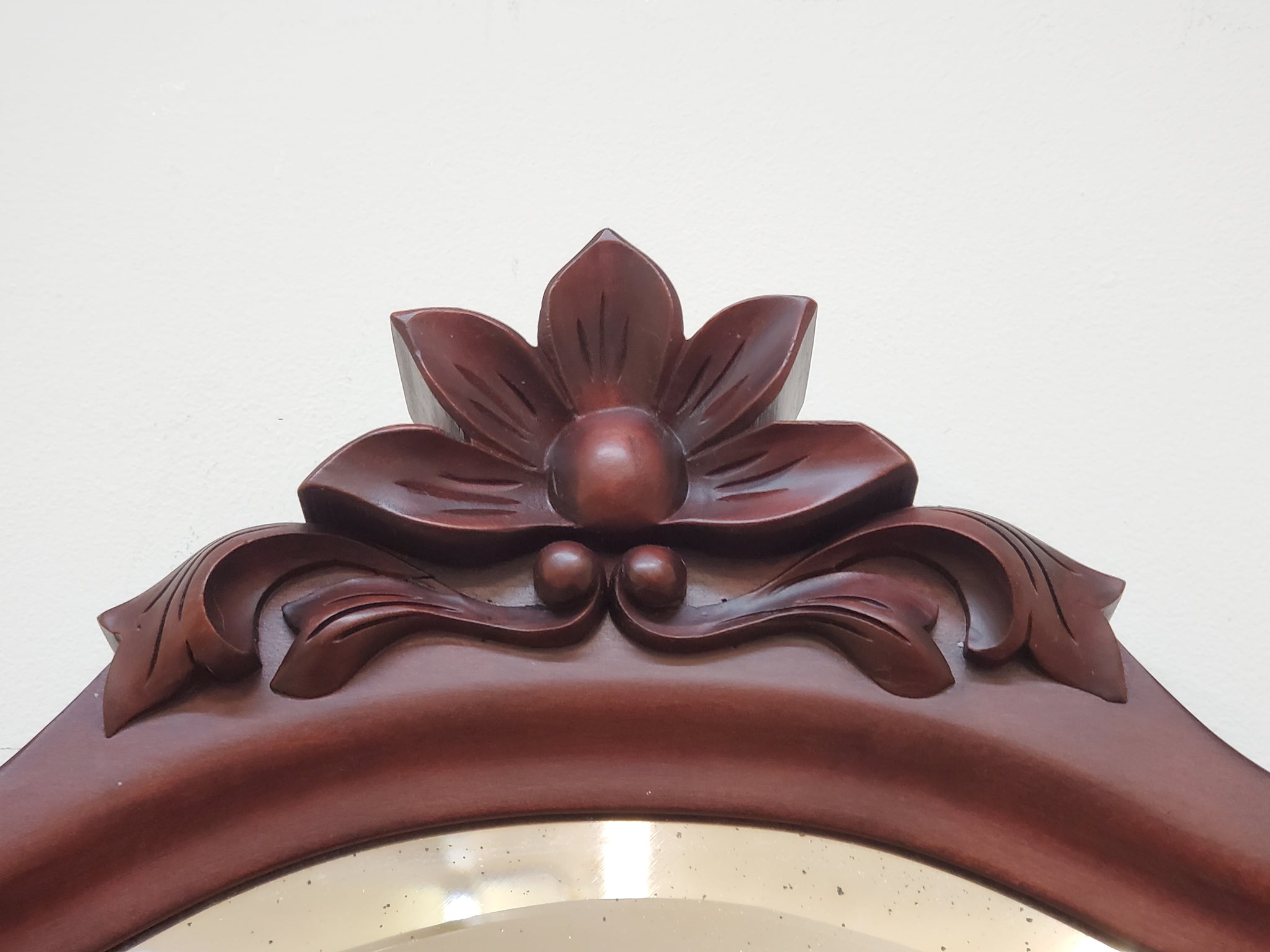 strapless open back dress Antique Mahogany Princess Dresser With Harp Mirror